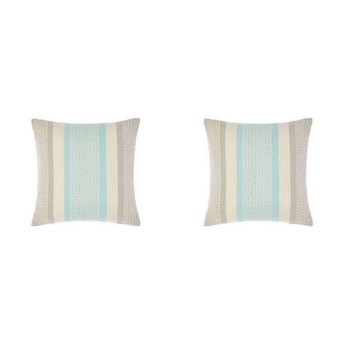 2PK Linen House 50x50cm Verano Pale Blue Bedroom Cushion Square