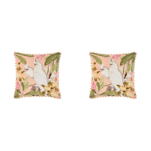 2PK Linen House Calista Guava Cotton Cushion 48x48cm - Pink