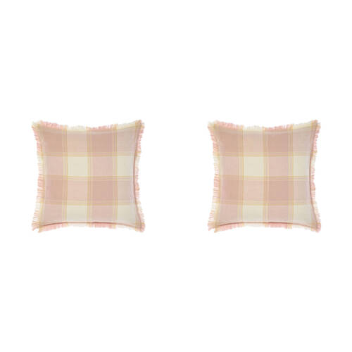 2PK Linen House Evelina Pink Cotton Cushion 48x48cm - Pink
