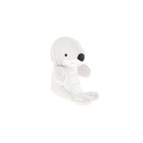 Linen House Kids Scotty Seal Plush Toy Cushion 14x16cm - Grey