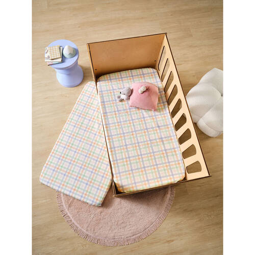 Linen House Kids Cot Playground Fitted Sheet Set 100x135cm - Orange