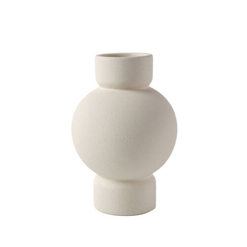 Linen House Venice Sand Stoneware Vase 25cm Home Decor - Beige