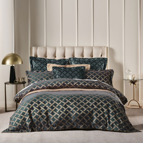 Grace by Linen House Valeria King Quilt Cover Set - Slate