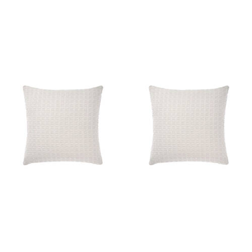 2PK Linen House 65x65cm Vista White European Pillowcase