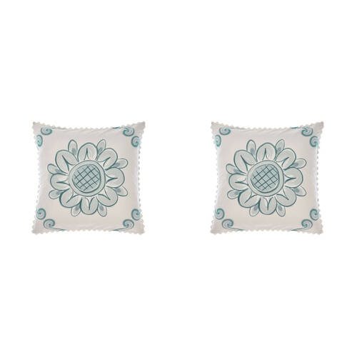 2PK Linen House 65x65cm Thalia Blue European Pillowcase