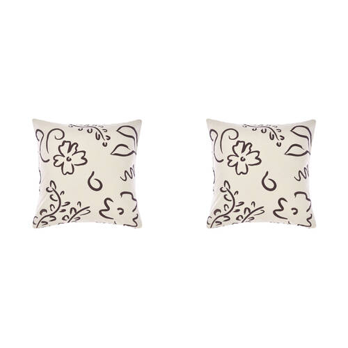 2PK Linen House 65x65cm Kenzi Vanilla European Pillowcase