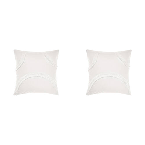 2PK Linen House 65x65cm Cotton Gianna White European Pillowcase