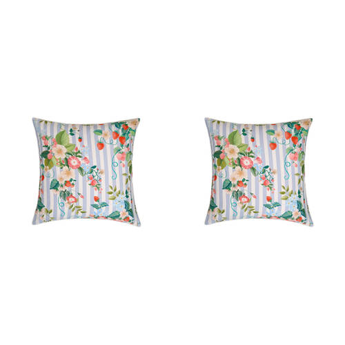 2PK Linen House 65x65cm Cotton Keeley Pink European Pillowcase