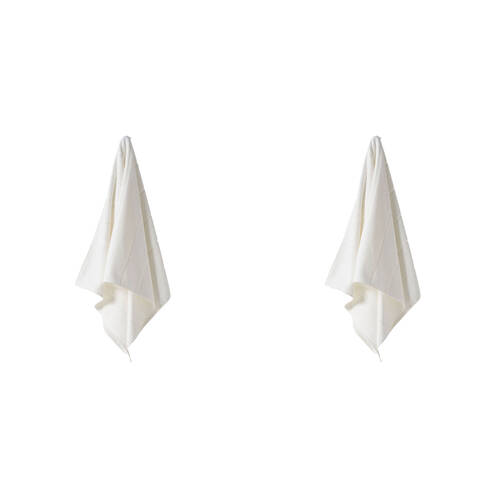 2PK Linen House Velour Stripe Cotton Bath Mat 60x80cm - White