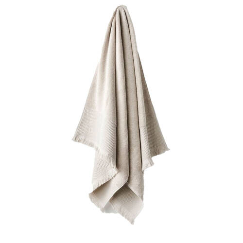 Linen House Aria Sand Cotton/Bamboo Bath Mat 60x80cm - Natural