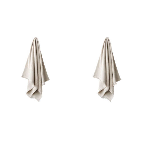 2PK Linen House Aria Sand Cotton/Bamboo Bath Mat 60x80cm - Natural