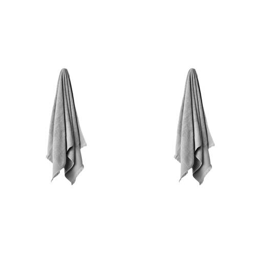 2PK Linen House Aria Silver Cotton/Bamboo Bath Mat 60x80cm - Grey