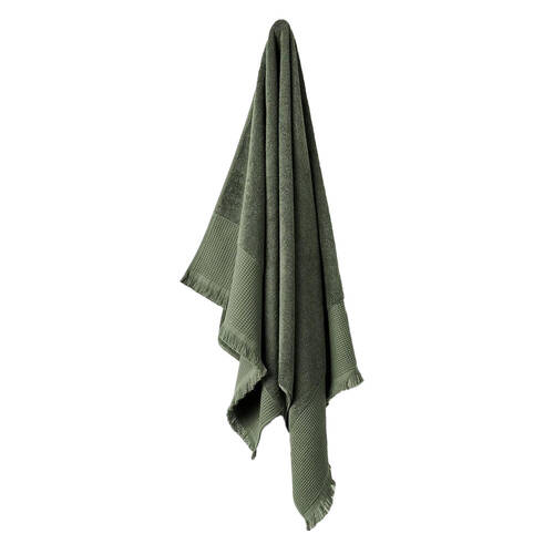 Linen House Aria Pine Cotton/Bamboo Bath Mat 60x80cm - Green