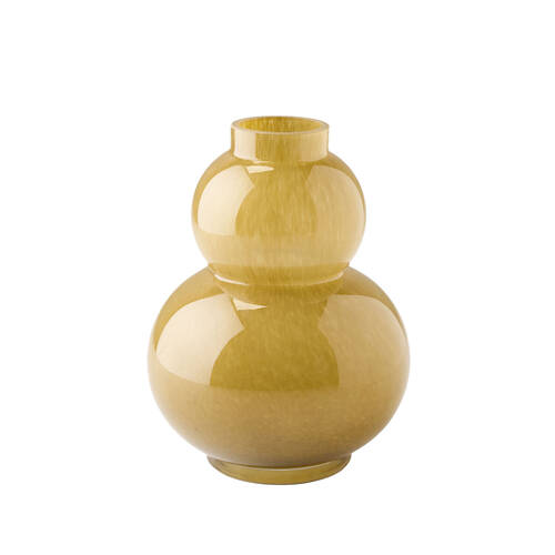 Linen House Pebble Amber Glass Vase 23cm Home Decor - Brown