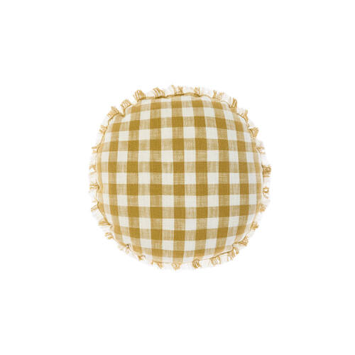 Linen House Cotton Tavola Gold 45cm Round Cushion - Yellow