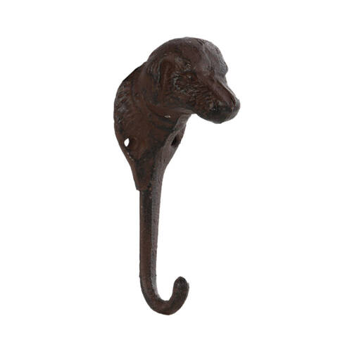 4PK Esschert Design Cast Iron Dog Wall Hook Indoor/Outdoor Decor 14.8cm Black