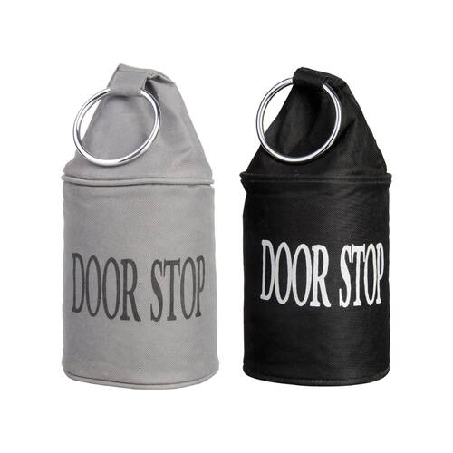 2pc Esschert Design Door Stop w/ Ring Indoor/Outdoor Home Decor 34cm Black/Grey
