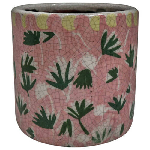 LVD Terracotta Decorative Straight Planter Pot 12.5x12.5cm Funky Pink