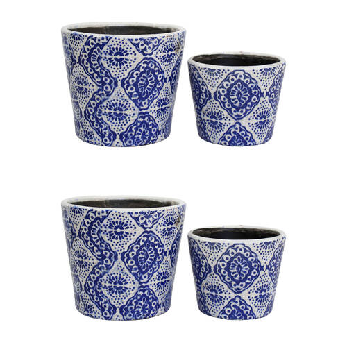 2x 2pc LVD Terracotta Indoor Decorative Planter Pot Set 16x14/12x10cm Sorrento