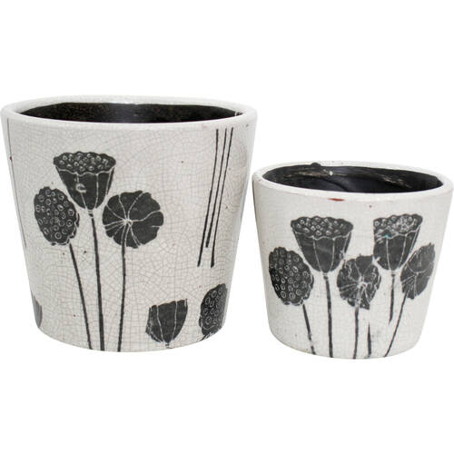 2pc LVD Terracotta Indoor Decorative Planter Pot Set 16x14cm/12x10cm Pods