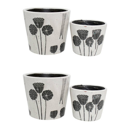 2x 2pc LVD Terracotta Indoor Decorative Planter Pot Set 16x14cm/12x10cm Pods