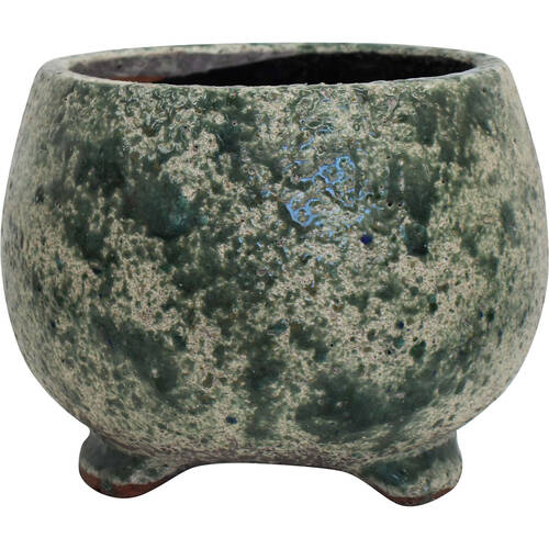 LVD Terracotta Indoor Decorative Planter Pot Round 25x19cm Jade Green
