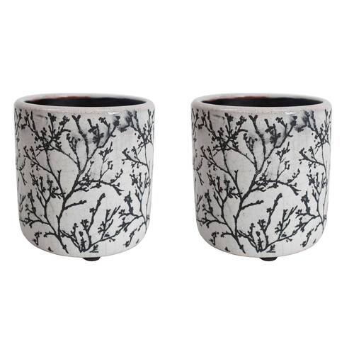 2PK LVD Terracotta Decorative Straight Planter Pot 12.5x12.5cm Branching