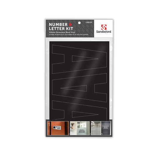 Sandleford 150mm Letters/Numbers Stickers Franklin Gothic Black