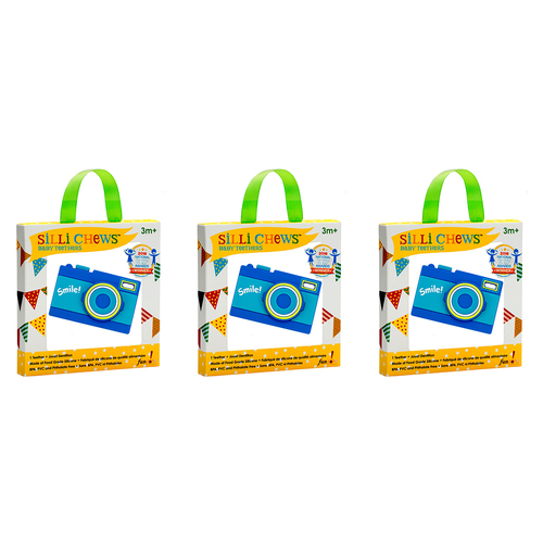 3x Silli Chews Camera Soft Silicone Teether Baby Toy 3m+