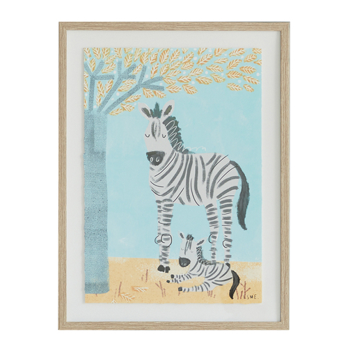 Lorraine Lea Kid's/Children's Zebra Wall Art Black/White 60x45cm