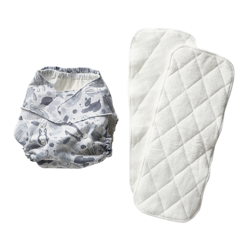 Lorraine Lea Pawfect Reusable Nappy Grey/White One Size
