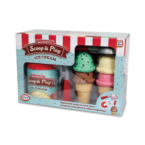 Popular Playthings Magnetic Scoop & Play Ice Cream Pretend Toy Kids 3y+