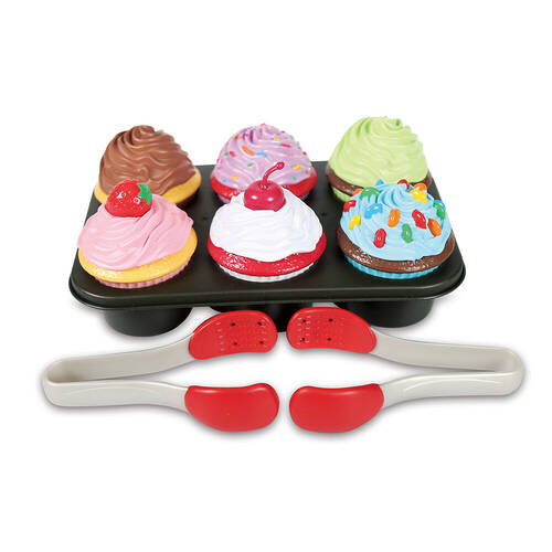 Popular Playthings Magnetic Bake & Play Cupcakes Set Pretend Toy Kids 3y+