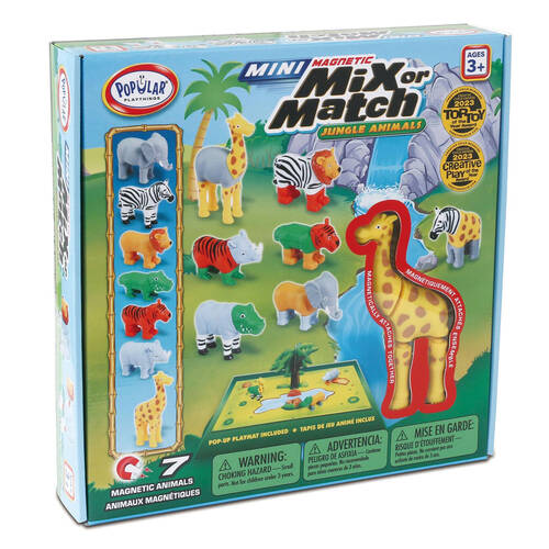 Popular Playthings Mini Magnetic Mix or Match Jungle Animals STEM Toy 3y+