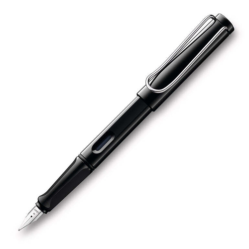 Lamy Safari Fountain Pen Broad Nib Tip Stationery - Shiny Black