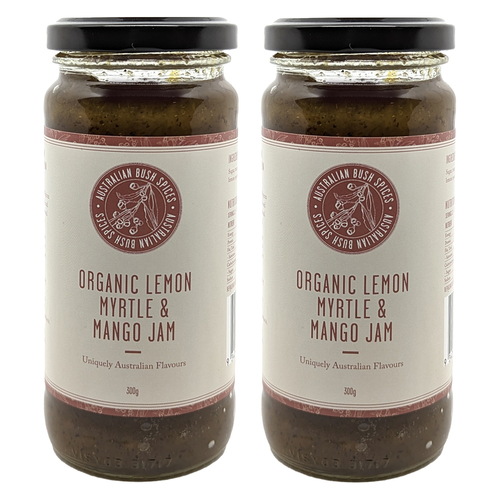 2PK Australian Bush Spices Organic Lemon Myrtle and Mango Jam 300g