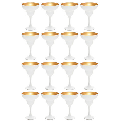 4x 4pc Artcraft Luna Classic Martini Glass Party Beverage 305ml White/Gold