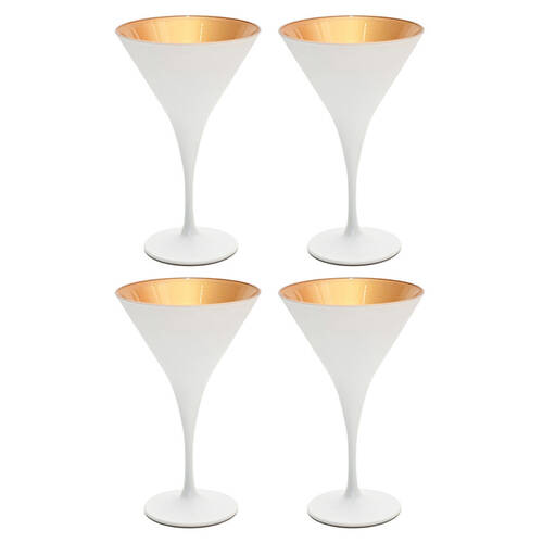 4pc Artcraft Luna Classic Martini Glass Party Beverage 175ml White/Gold
