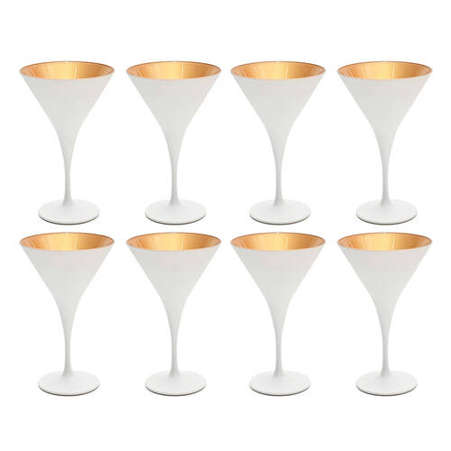 2PK 4pc Artcraft Luna Classic Martini Glass Party Beverage 175ml White/Gold
