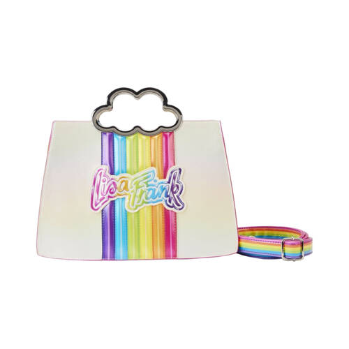 Lisa Frank Rainbow Cloud Handle Womens Crossbody Bag 8.5x12in