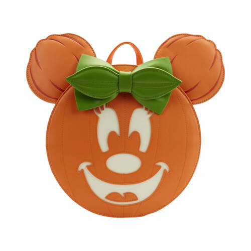 Disney Minnie Mouse Pumpkin Glow Face Mini Backpack 20cm Orange