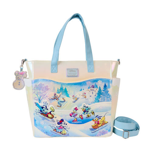 Mickey & Friends Winter Wonderland Womens Convertible Tote 14in