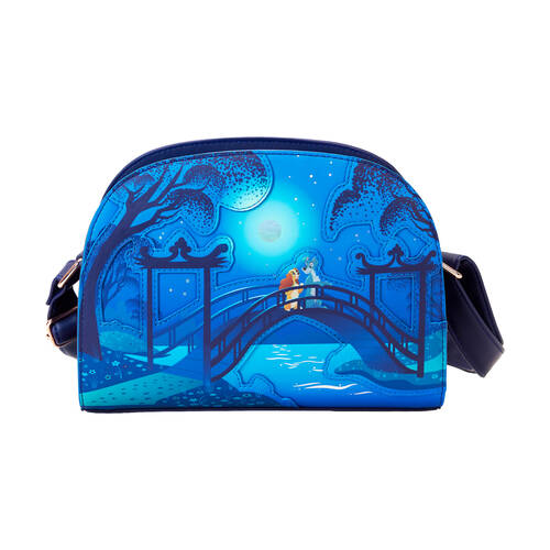 Loungefly Lady & The Tramp 70th Anniversary Womens Crossbody Bag 9.5in Blue