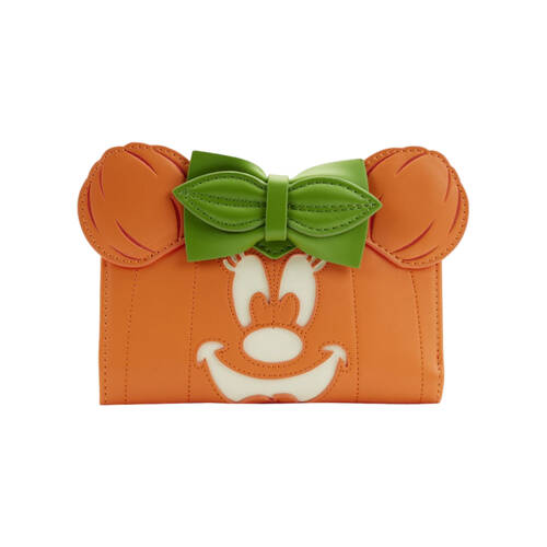 Disney Minnie Mouse Pumpkin Glow Face Flap Purse Money Organiser