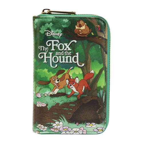 Loungefly Faux Leather The Fox & the Hound Classic Book Zip Around Purse