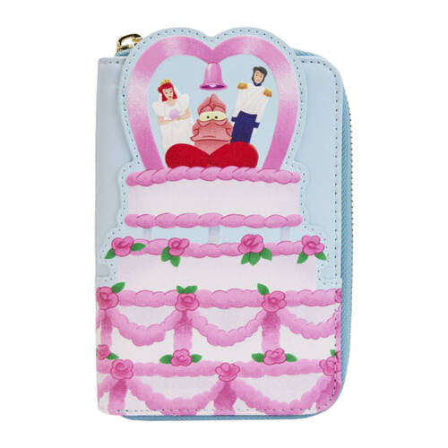 Loungefly Faux Leather The Little Mermaid 1989 Wedding Cake Zip Purse 4in