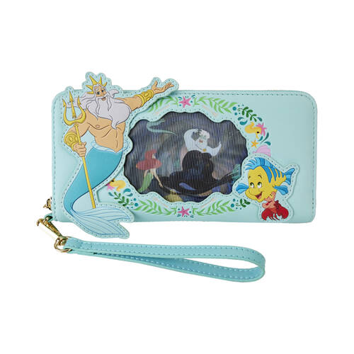 The Little Mermaid 1989 Ariel Princess Lenticular Zip Wallet 8x4in