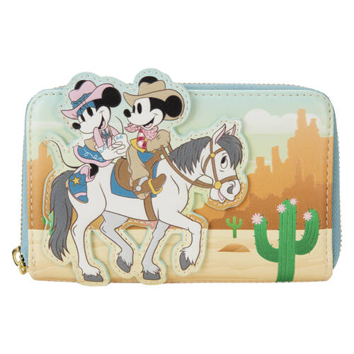 Disney Western Mickey & Minnie Zip Around Wallet 6x4in