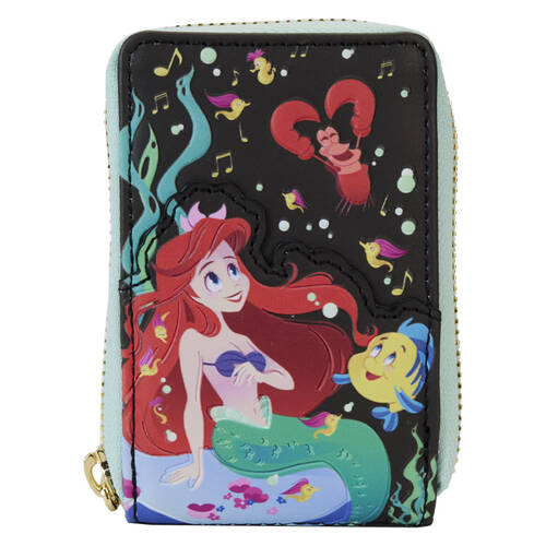 The Little Mermaid Faux Leather 35th Anniv Life Is The Bubbles Zip Purse 4.25in