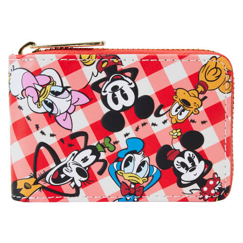 Mickey & Friends Faux Leather Picnic Accordion Zip Closure Wallet 4.25x2.75in